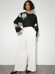 Monsoon Black Ariah Floral Satin Blouse - Image 2 of 4