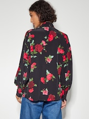 Monsoon Black Deven Rose Print Blouse - Image 3 of 4