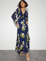 Monsoon Blue Rowena Floral Ruffle Dress - Image 1 of 5