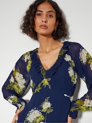 Monsoon Blue Rowena Floral Ruffle Dress - Image 2 of 5