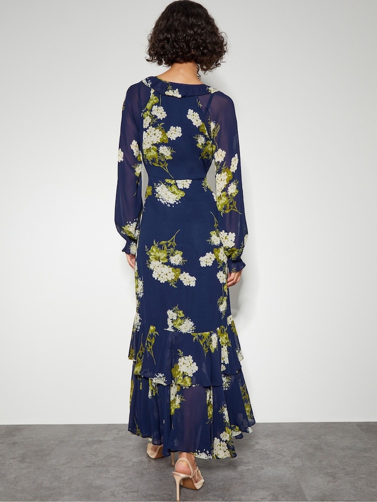 Monsoon Blue Rowena Floral Ruffle Dress - Image 3 of 5
