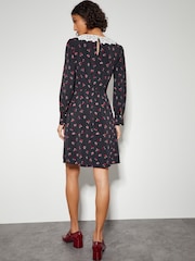 Monsoon Black Dion Lace Collar Jersey Dress - Image 4 of 6