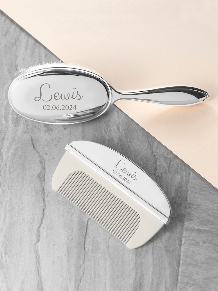 Personalised Classic Baby Brush And Comb Set by Treat Republic - Image 1 of 5