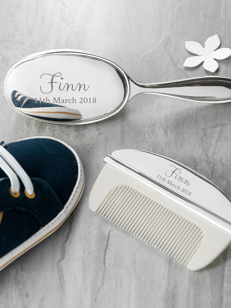 Personalised Classic Baby Brush And Comb Set by Treat Republic - Image 5 of 5