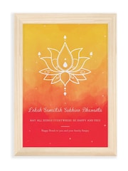 Personalised Diwali Lotus Framed Print by Treat Republic - Image 3 of 3