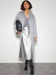 Monsoon Silver Pippa Faux Leather Skirt - Image 3 of 4