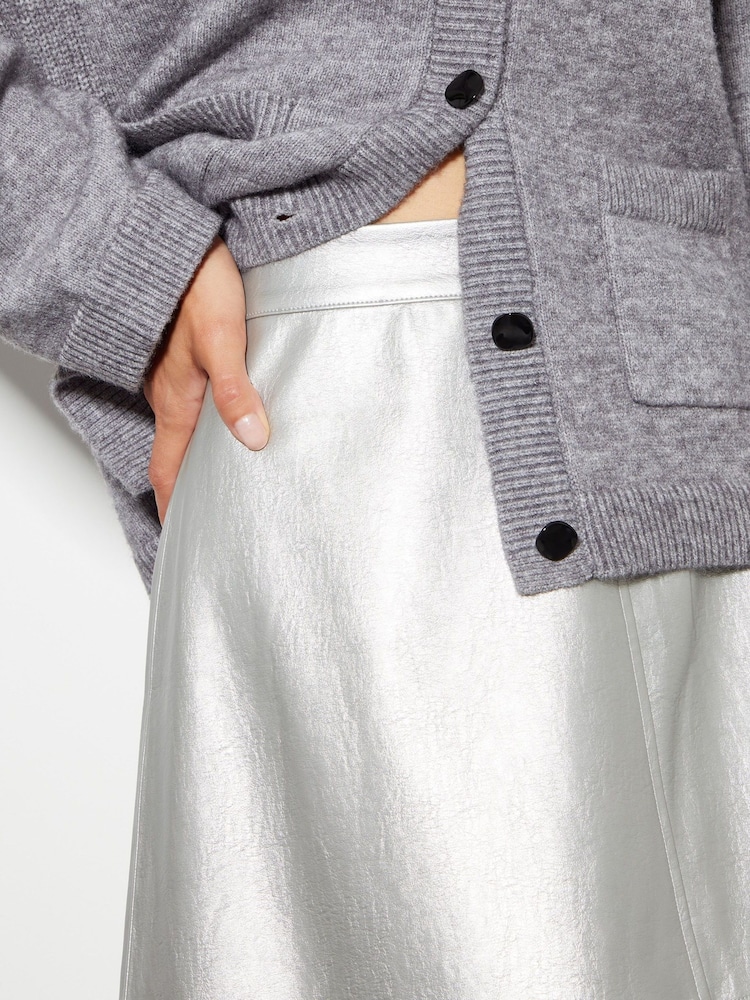 Monsoon Silver Pippa Faux Leather Skirt - Image 4 of 4