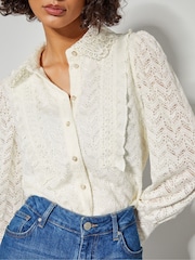 Monsoon Natural Laura Lace Blouse - Image 3 of 5