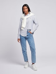 U.S. Polo Assn. Blue Womens Classic Fit 100% Cotton Stripe Oxford Shirt - Image 5 of 6