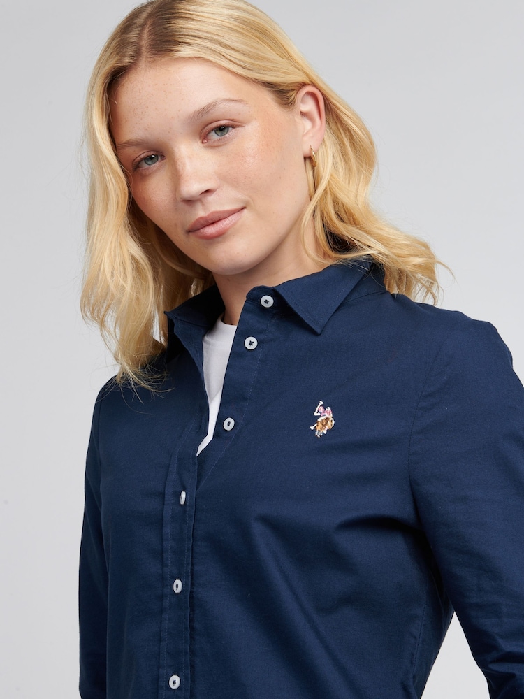 U.S. Polo Assn. Womens Pink 100% Cotton Classic Fit Oxford Shirt - Bild 2 von 9