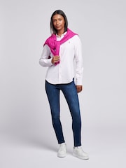 U.S. Polo Assn. Pink Womens Classic Fit 100% Cotton Stripe Oxford Shirt - Image 3 of 5