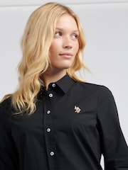 U.S. Polo Assn. Black Womens Classic Fit Poplin 100% Cotton Shirt - Image 2 of 9