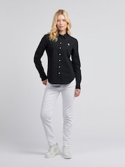 U.S. Polo Assn. Black Womens Classic Fit Poplin 100% Cotton Shirt - Image 3 of 9