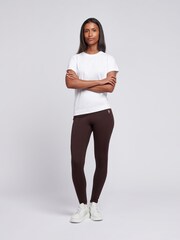 U.S. Polo Assn. Brown Womens Elastic Waistband Leggings - Image 3 of 8