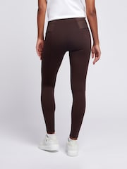 U.S. Polo Assn. Brown Womens Elastic Waistband Leggings - Image 4 of 8