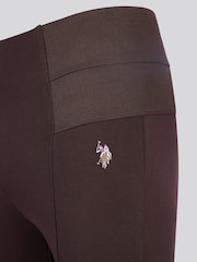 U.S. Polo Assn. Brown Womens Elastic Waistband Leggings - Image 8 of 8