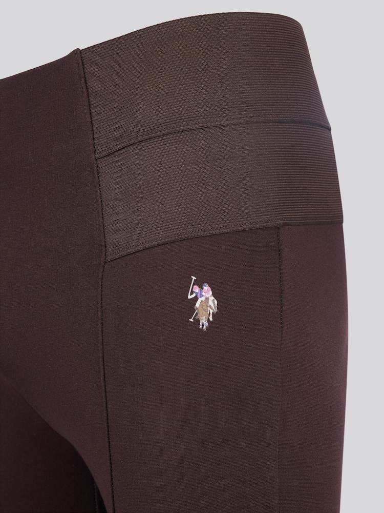 U.S. Polo Assn. Brown Womens Elastic Waistband Leggings - Image 8 of 8
