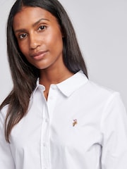 U.S. Polo Assn. White Womens Classic Fit Poplin 100% Cotton Shirt - Image 2 of 4