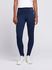 U.S. Polo Assn. Blue Womens Elastic Waistband Leggings - Image 1 of 7
