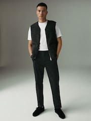 Black Regular Tapered Fit Textured Chino Trousers - Image 2 of 10