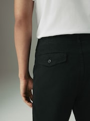 Black Regular Tapered Fit Textured Chino Trousers - Image 5 of 10