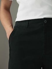 Black Regular Tapered Fit Textured Chino Trousers - Image 6 of 10
