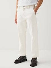 Ecru White Straight Fit Stretch Chinos Trousers - Image 1 of 9