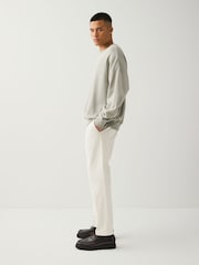 Ecru White Straight Fit Stretch Chinos Trousers - Image 4 of 9