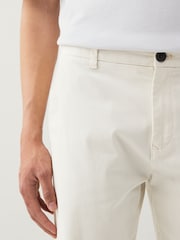 Ecru White Straight Fit Stretch Chinos Trousers - Image 5 of 9