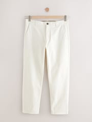Ecru White Straight Fit Stretch Chinos Trousers - Image 6 of 9