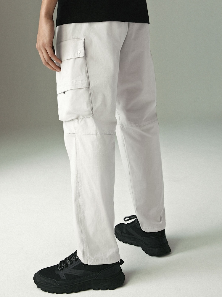 Ecru White Regular Tapered Fit Tech Stretch Utility Cargo Trousers - Image 3 of 9
