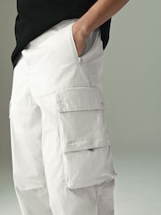 Ecru White Regular Tapered Fit Tech Stretch Utility Cargo Trousers - Image 4 of 9