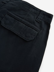 Black Relaxed Fit Cotton Stretch Cargo Trousers - Image 10 of 11