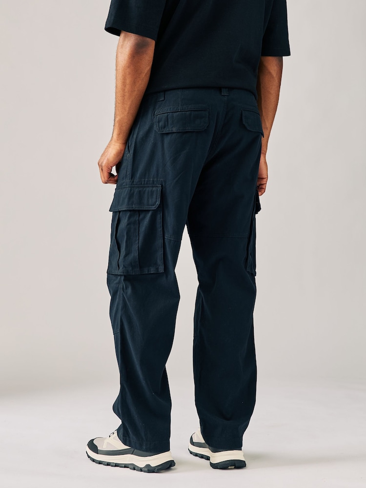 Noir - Coupe ample - Pantalon cargo stretch en coton - Image 3 of 11