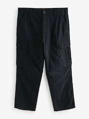 Black Relaxed Fit Cotton Stretch Cargo Trousers - Image 7 of 11