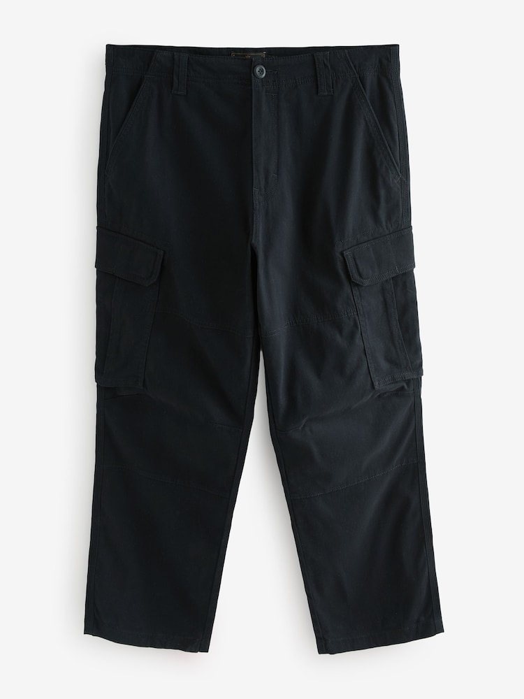 Noir - Coupe ample - Pantalon cargo stretch en coton - Image 7 of 11