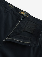 Black Relaxed Fit Cotton Stretch Cargo Trousers - Image 9 of 11