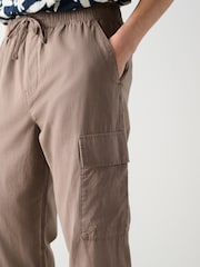 Marrom cogumelo - Calças cargo de Linen e algodão - Imagem 5 de 10