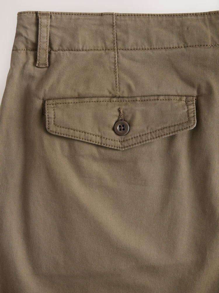 Tan Brown Regular Tapered Fit Textured Chino Trousers - Image 10 of 11