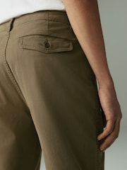 Tan Brown Regular Tapered Fit Textured Chino Trousers - Image 5 of 11