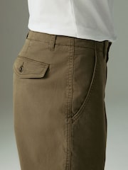 Tan Brown Regular Tapered Fit Textured Chino Trousers - Image 6 of 11