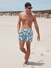 Navy Blue Pineapple Printed Swim Shorts - Image 4 of 9