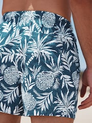 Navy Blue Pineapple Printed Swim Shorts - Image 5 of 9