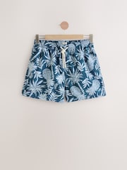 Navy Blue Pineapple Printed Swim Shorts - Image 7 of 9