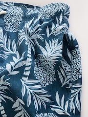 Navy Blue Pineapple Printed Swim Shorts - Image 8 of 9