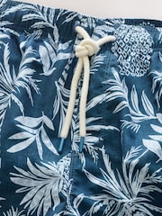 Navy Blue Pineapple Printed Swim Shorts - Image 9 of 9