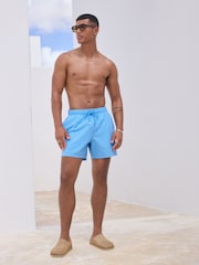 Bright Blue Stripe Seersucker Swim Shorts - Image 2 of 9