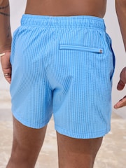 Bright Blue Stripe Seersucker Swim Shorts - Image 3 of 9