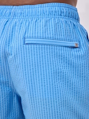 Bright Blue Stripe Seersucker Swim Shorts - Image 6 of 9