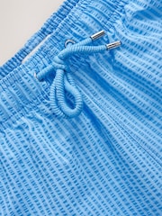 Bright Blue Stripe Seersucker Swim Shorts - Image 8 of 9